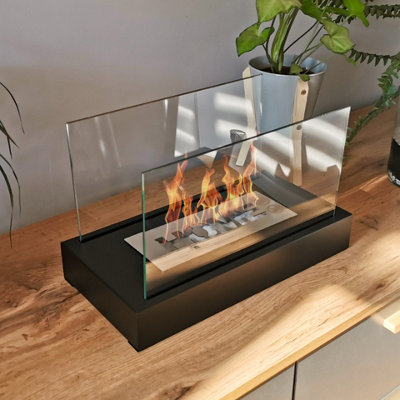 B&Q -  Freestanding Biofireplace Home Black Structural Matt