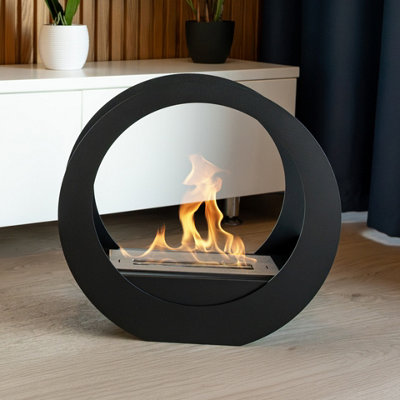 B&Q -  Freestanding Bio Fireplace Only Black Matt Ventless