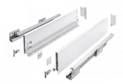 B2c Ultraslim Axis Pro Soft Close Kitchen Drawer Box Sides Drawer Runners 167Mm - Large 40Cm White