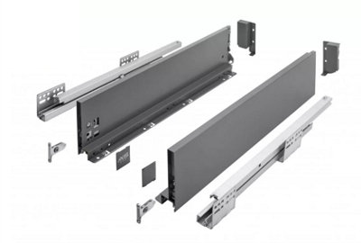 B2c Ultraslim Axis Pro Soft Close Kitchen Drawer Box Sides Drawer Runners 199Mm - Extra Large 45Cm Anthracite