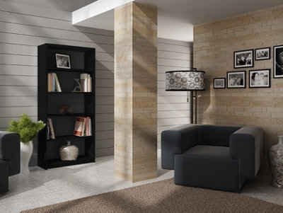 R80 Tall Bookcase Black Ideal For Every Home from B&Q