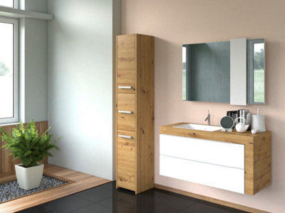 S33 Bathroom Cabinet Artisan Oak from B&Q