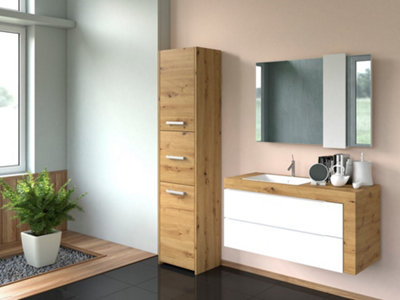 S43 Bathroom Cabinet Artisan Oak from B&Q