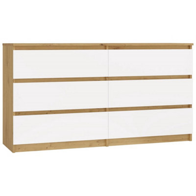 Topeshop Malwa M6 140 Artisan Oak Chest Of Drawers 6 Drawer Storage from B&Q