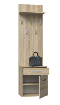 Duo Shoe Cabinet And Coat Rack Sonoma Oak from B&Q