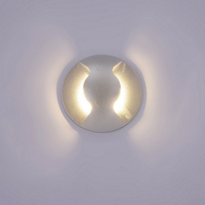 Luminosa Lighting Luminosa Modern Led Outdoor Wall Lamp SilverWarm White 3000K 300LmIp44 from B&Q