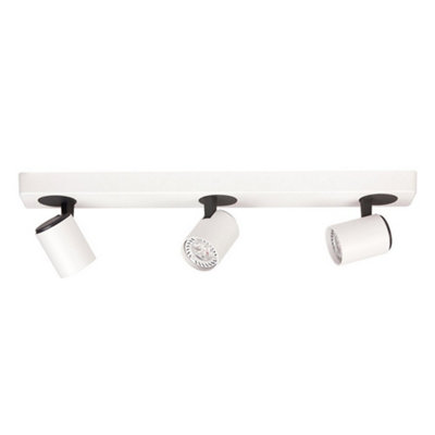 Luminosa Lighting Luminosa Modern Spotlights WhiteBlack 3 Light  With AluminumWhite ShadeGu10 from B&Q