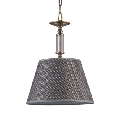 B&Q -  Luminosa Classic Hanging Pendant Antique Bronze 1 Light With Grey ShadeE14