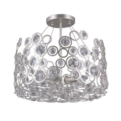 Luminosa Lighting Luminosa Modern Flush Ceiling Light Champagne Silver 5 Light E14 from B&Q