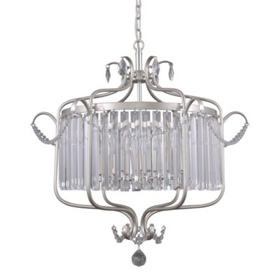 Luminosa Lighting Luminosa Classic Hanging Pendant Champagne Silver 6 Light E14 from B&Q