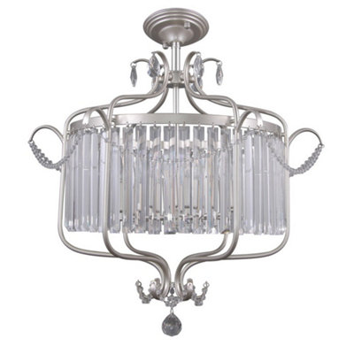 Luminosa Lighting Luminosa Classic Hanging Pendant Champagne Silver 6 Light E14 from B&Q
