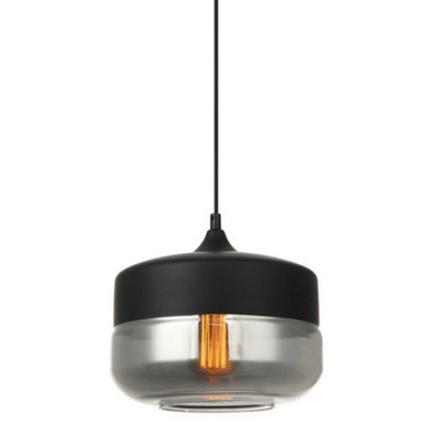 Luminosa Lighting Luminosa Modern Hanging Pendant Black 1 Light  With BlackSmoky ShadeE27 Dimmable from B&Q