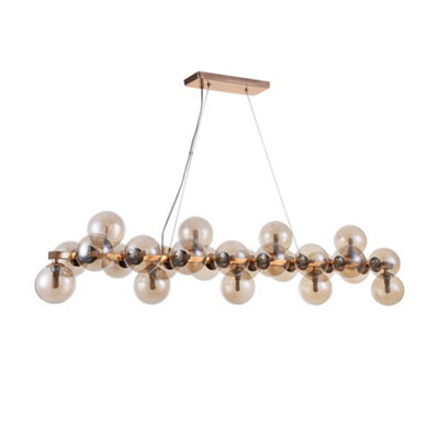 Luminosa Lighting Luminosa Modern Hanging Pendant Golden 25 Light  With Cognac ShadeG9 from B&Q