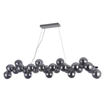 Luminosa Lighting Luminosa Modern Hanging Pendant Chrome 25 Light  With Smoky ShadeG9 from B&Q