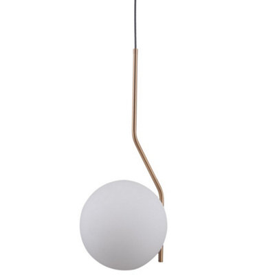 Netlighting Unisex Metallic Gold Modern Hanging Pendant Honey Brass Light With White Shade E27 In Size 1 - Image 3