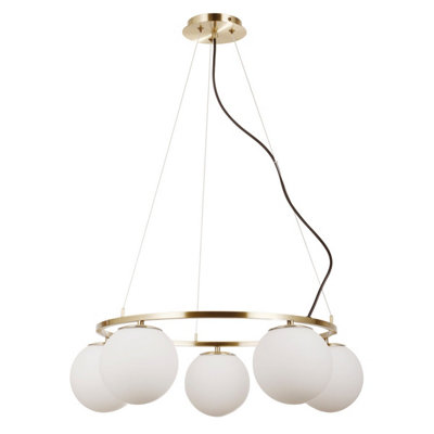 Luminosa Lighting Luminosa Larosa Globe Pendant Ceiling Light Gold 5Xe27 from B&Q