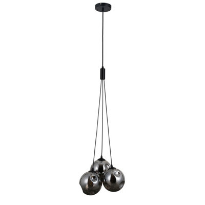 Luminosa Lighting Luminosa Perlos Cluster Pendant Ceiling Light Matt Black 3Xg9 from B&Q