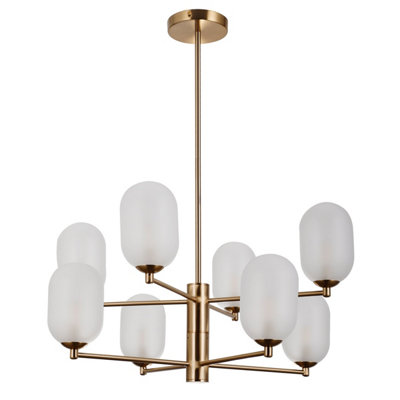 Luminosa Lighting Luminosa Perano Multi Arm Pendant Ceiling Light Antique Bronze Opal Shade 8Xg9