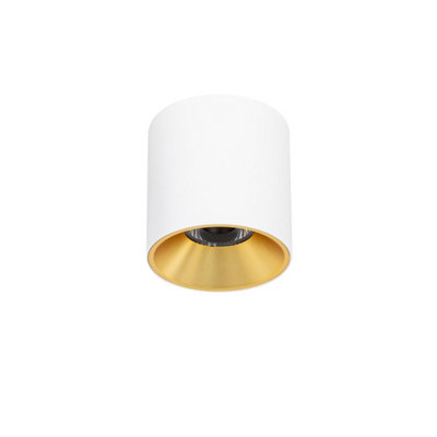 Luminosa Lighting Luminosa Altisma 9.5Cm Surface Mounted Downlight Matt WhiteGold Inside 3000K Warm White from B&Q