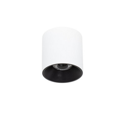 Luminosa Lighting Luminosa Altisma 9.5Cm Surface Mounted Downlight Matt WhiteBlack Inside 3000K Warm White from B&Q