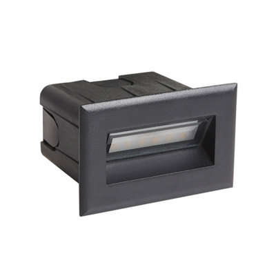 Luminosa Lighting Luminosa Erba 8.5Cm Outdoor Recessed Wall Lamp Black 4000K Neutral White Ip65 from B&Q