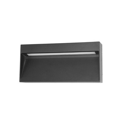 B&Q -  Luminosa Fenis Rectangle Outdoor Flush Wall Lamp Black 3000K Warm White Ip54
