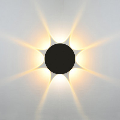 B&Q -  Luminosa Macba 16Cm Outdoor Flush Wall Lamp Black 4000K Neutral White Ip54