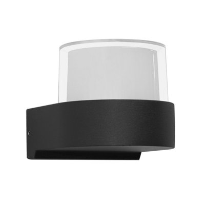 B&Q -  Luminosa Marti Outdoor Modern Wall Lamp Black 4000K Neutral White 2Xled Ip54
