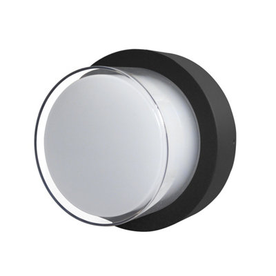 B&Q -  Luminosa Rosta 16Cm Outdoor Flush Wall Lamp Black 12W 4000K Neutral White Ip54