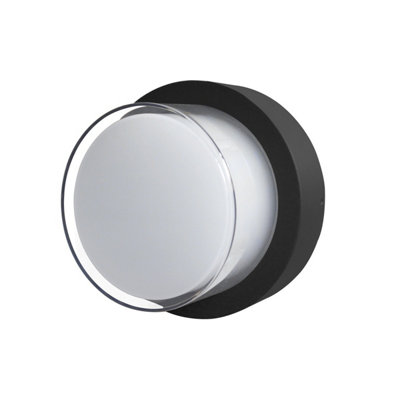 B&Q -  Luminosa Rosta 11Cm Outdoor Flush Wall Lamp Black 5W 3000K Warm White Ip54