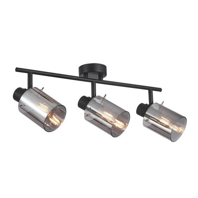 Luminosa Lighting Luminosa Sardo Ceiling Spotlight Bar BlackSmoked 3Xe14 from B&Q