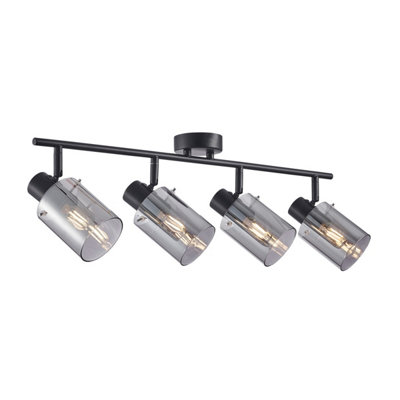 Luminosa Lighting Luminosa Sardo Ceiling Spotlight Bar BlackSmoked 4Xe14 from B&Q
