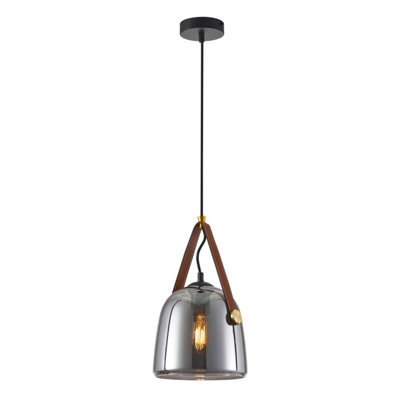 Luminosa Lighting Luminosa Solta Dome Pendant Ceiling Light BlackSmoked from B&Q