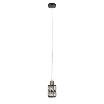 Luminosa Lighting Luminosa Menfi Slim Pendant Ceiling Light BlackBrass from B&Q