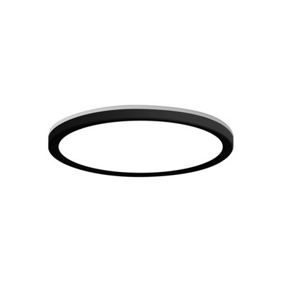 Luminosa Lighting Luminosa Corte 30Cm Flush Ceiling Light Black Front 2800/4000/6000K from B&Q