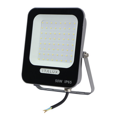 B&Q -  Luminosa Korta 50W Outdoor Flood Light Grey 4000K Neutral White Ip65