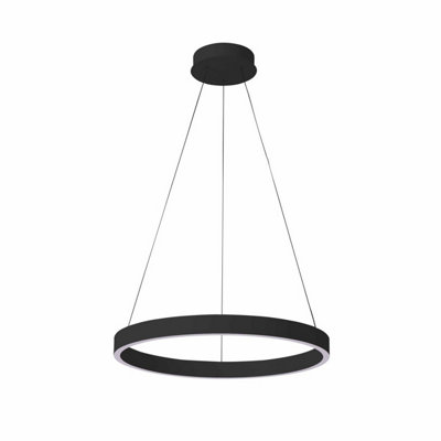 Luminosa Lighting Luminosa Brasco I 80Cm Led Pendant Ceiling Light Black 3000/4000K 2Xled from B&Q
