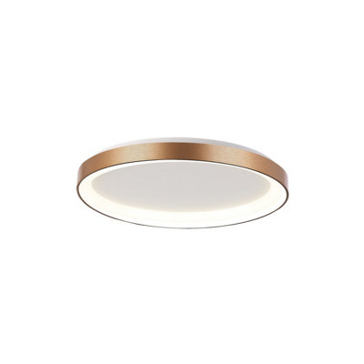 B&Q -  Luminosa Vico 58Cm Led Semi Flush Ceiling Light Gold 3000/4000K