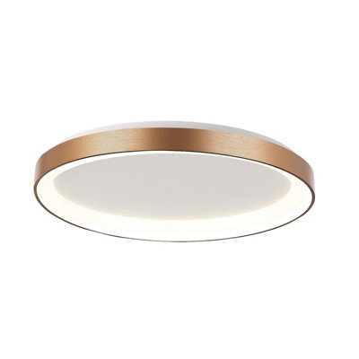 B&Q -  Luminosa Vico 78Cm Led Semi Flush Ceiling Light Gold 3000/4000K