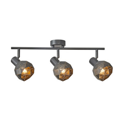 Luminosa Lighting Luminosa Harley Ceiling Spotlight Bar GreyGold 3Xe14 from B&Q