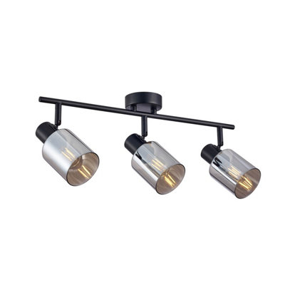 Luminosa Lighting Luminosa Santia Twin Ceiling Spotlight Black 3Xe14 from B&Q