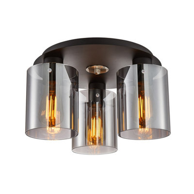 Luminosa Lighting Luminosa Sardo Shade Cluster Ceiling Light Black 3Xe27 from B&Q