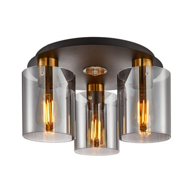 Luminosa Lighting Luminosa Sardo Shade Cluster Ceiling Light Brass 3Xe27 from B&Q