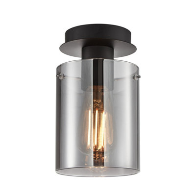 Luminosa Lighting Luminosa Sardo 22Cm Cylindrical Ceiling Light Black from B&Q