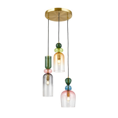 Luminosa Lighting Luminosa Manso Cluster Pendant Ceiling Light Gold With Shine 3Xe14 from B&Q