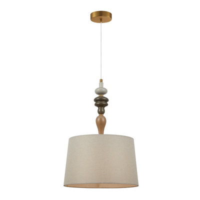 Luminosa Lighting Luminosa Moren I 34Cm Cylindrical Pendant Ceiling Light Antique Bronze from B&Q