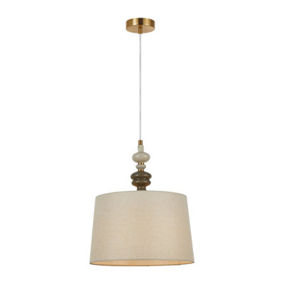 Luminosa Lighting Luminosa Moren Ii 34Cm Cylindrical Pendant Ceiling Light Antique Bronze from B&Q