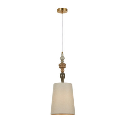 Luminosa Lighting Luminosa Moren I 22Cm Cylindrical Pendant Ceiling Light Antique Bronze from B&Q