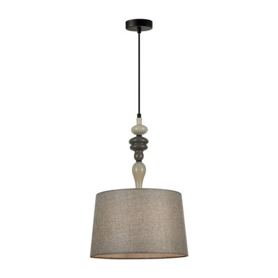 Luminosa Lighting Luminosa Nerom Ii 34Cm Cylindrical Pendant Ceiling Light Matt Black from B&Q