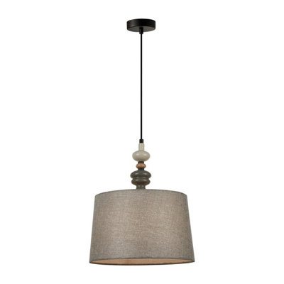 Luminosa Lighting Luminosa Nerom I 34Cm Cylindrical Pendant Ceiling Light Matt Black from B&Q